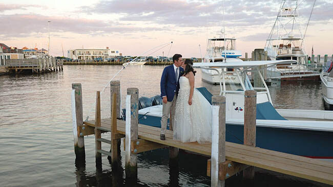 Bride and groom kissing during first dance