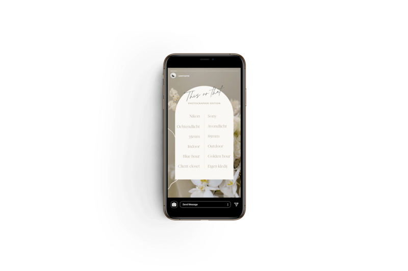 Neutrale Instagram story templates voor fotograaf