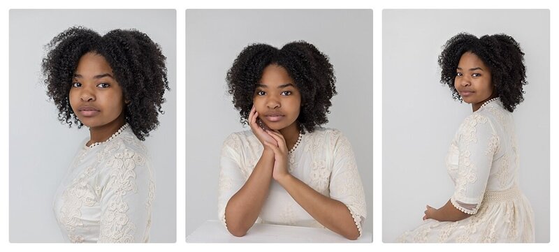 african american girl photographed in a style like southern heirloom bust portraits