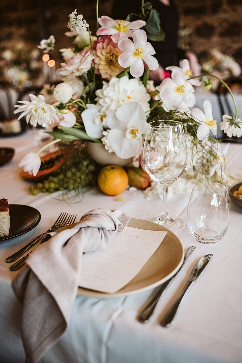 table setting from wedding day in adelaide