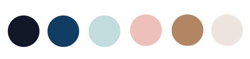 Custom color palette designed for a behavioral therapist, featuring soothing and professional tones that align with the brand's focus on wellness and support.