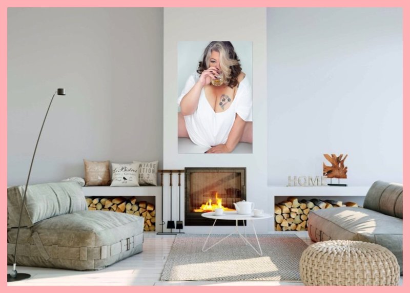 Room) Fireplace | 1@ 40x60 | Tamatha b | Here's a fabulous 40"x60" acrylic image to cozy up to the fire with 