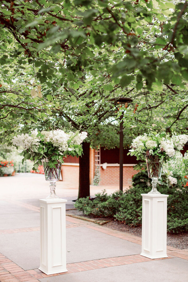 Ceremony Floral Design at Luxury Chicago North Shore Garden Wedding