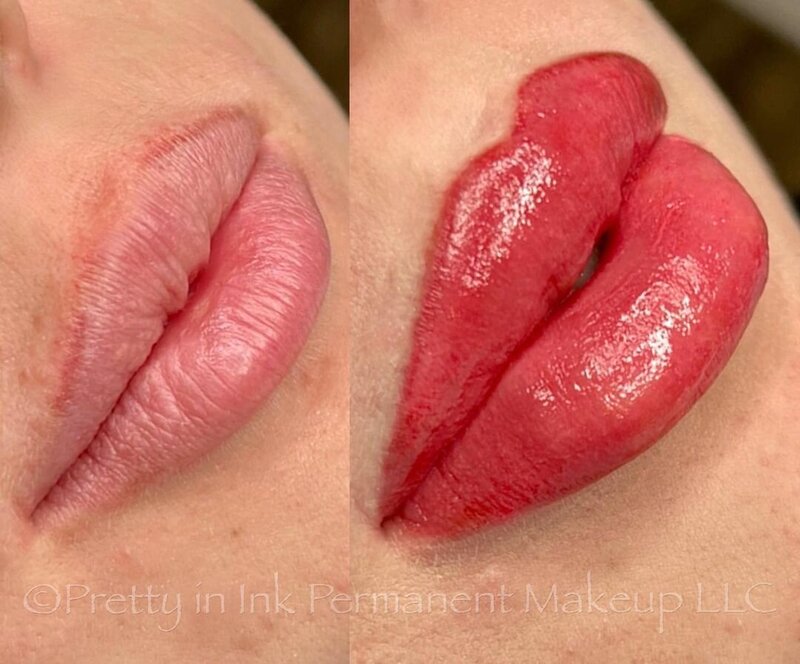 Before and After of Full Lip COlor Service