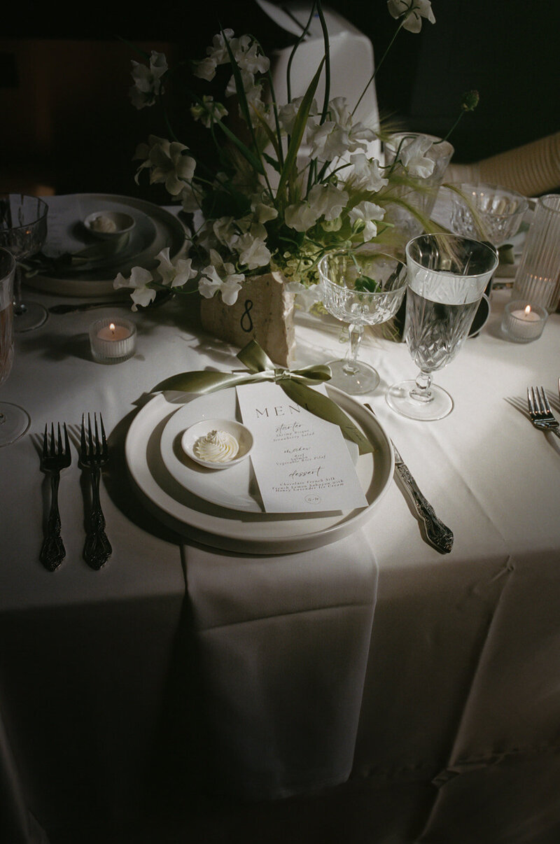table setting at wedding in adelaide