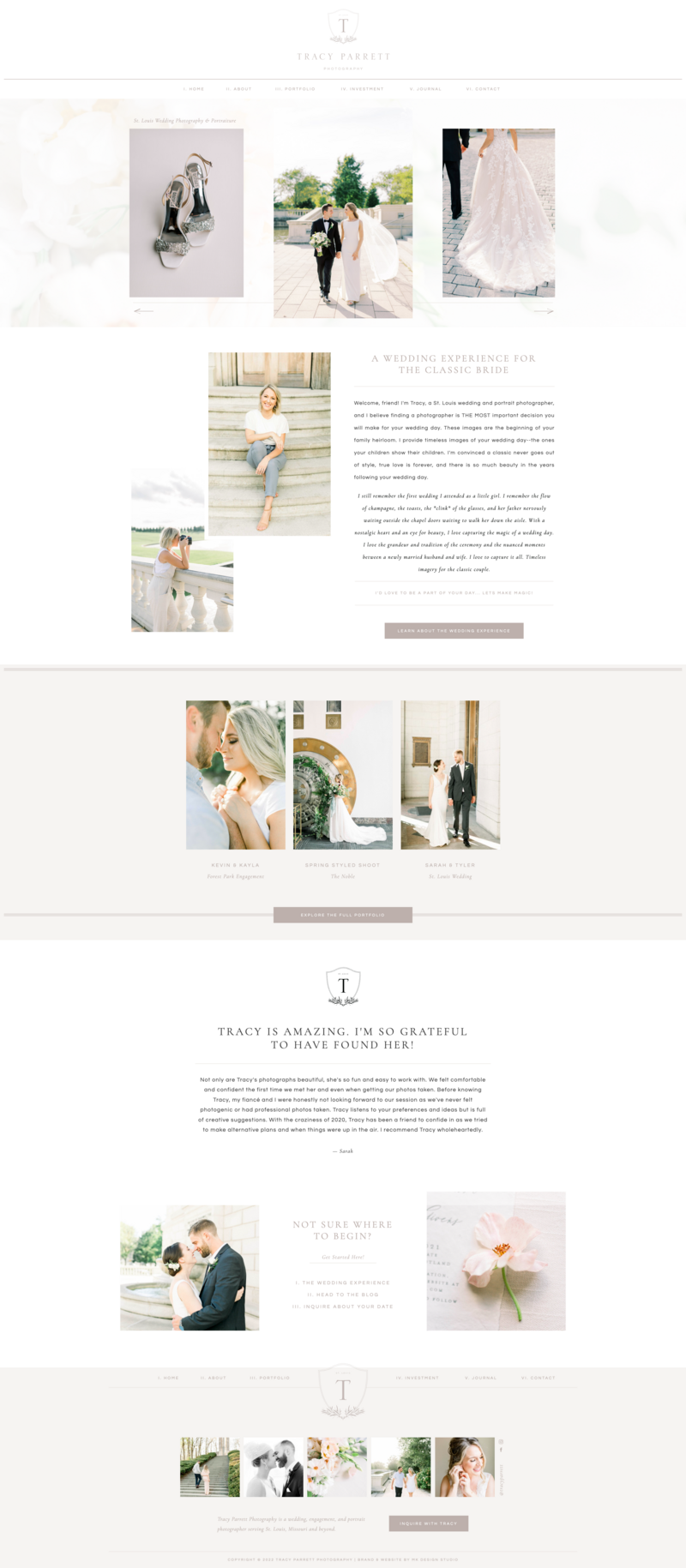 a mockup showing a neutral and soft Showit template