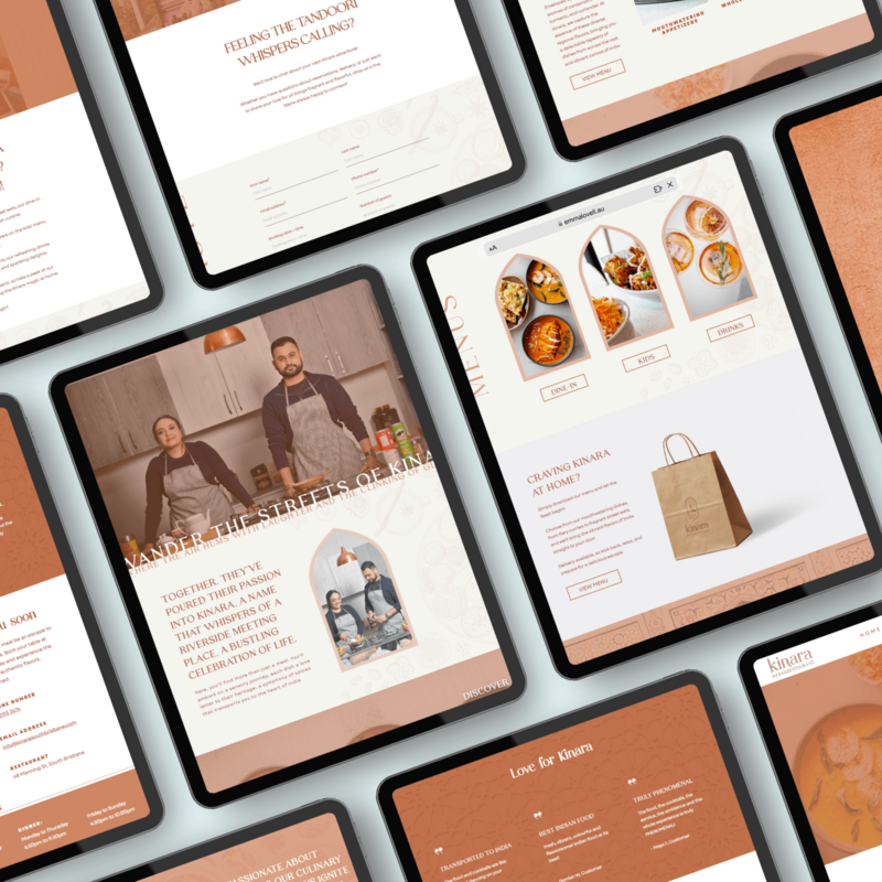 Kinara Indian Restaurant Website by Leithal and Co