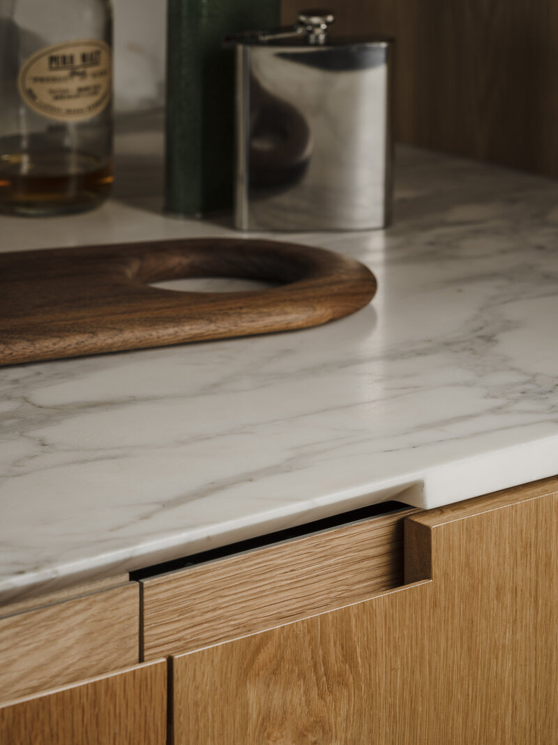 Los Angeles architect designed modern and beautiful countertops and cabinet details.
