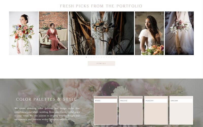 Brand & Website Designs for Females |  Showit | Showit Templates | Feminine Website Design | Stem Floral Studio