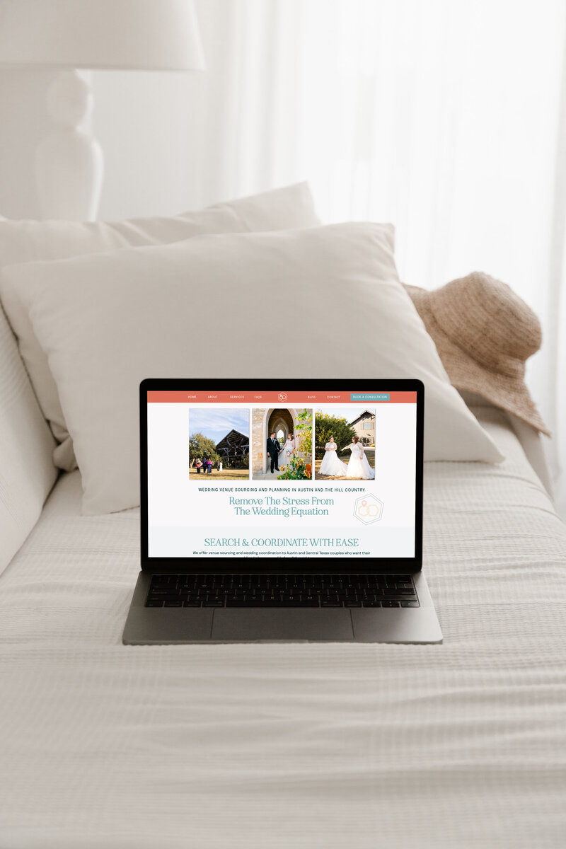 Custom website design for WhereAbouts Wedding Co, a wedding venue sourcing and coordination in Austin