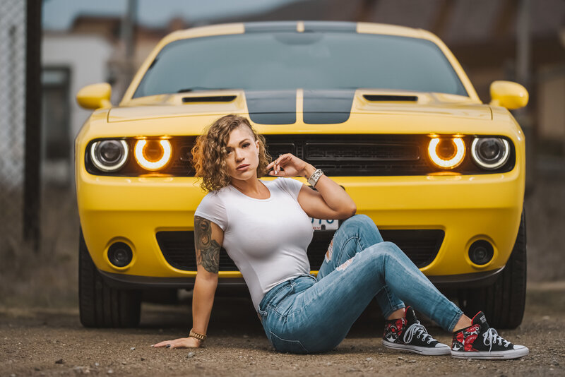Heather J Keys Yellow Dodge Challenge