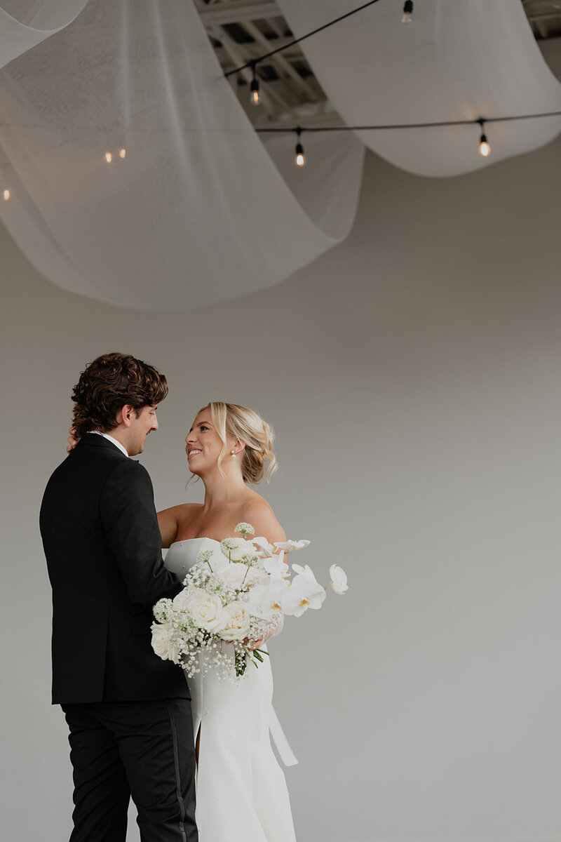 A.B. Elling wedding gown and accessories