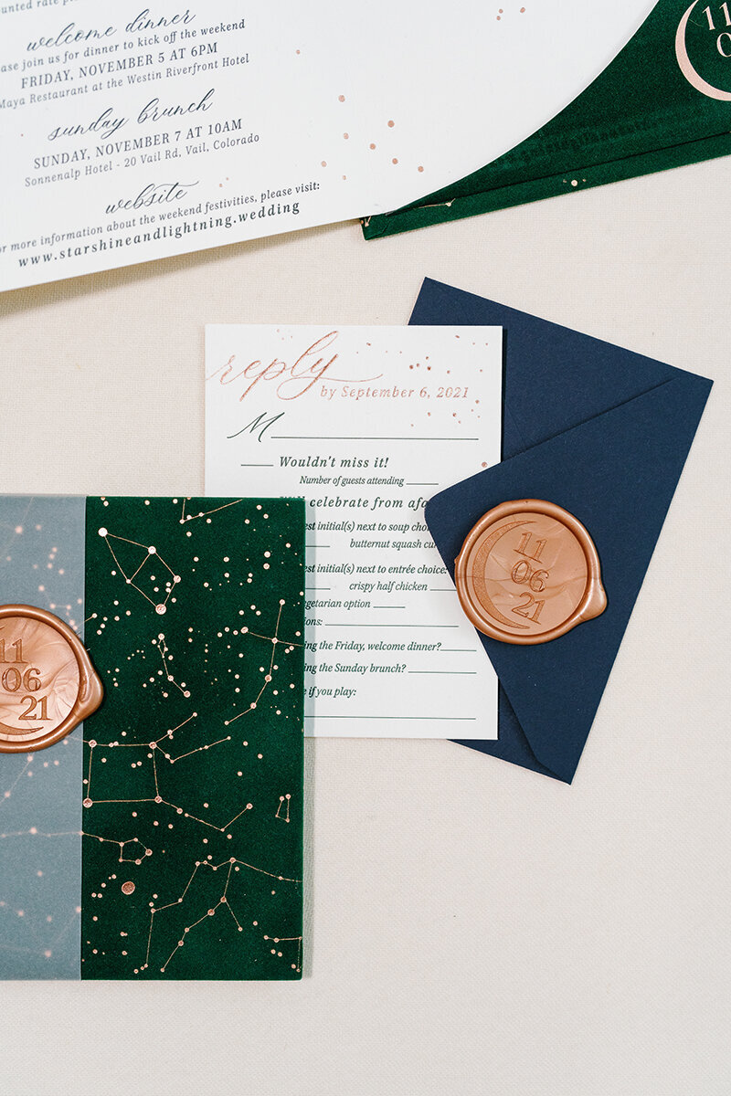 Celestial Velvet Wedding Invitations