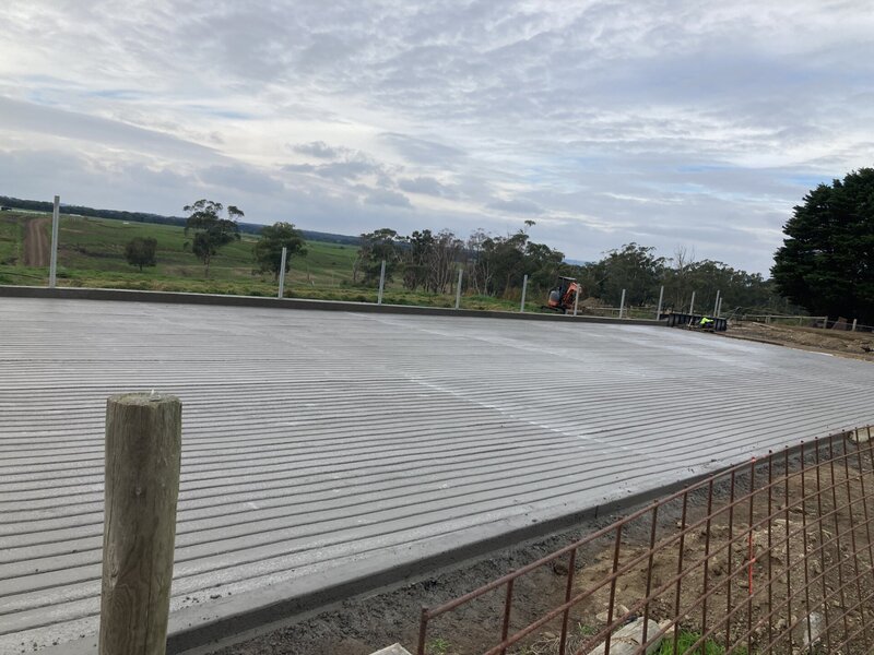 Concrete foundation preparation for commercial building in Warrnambool