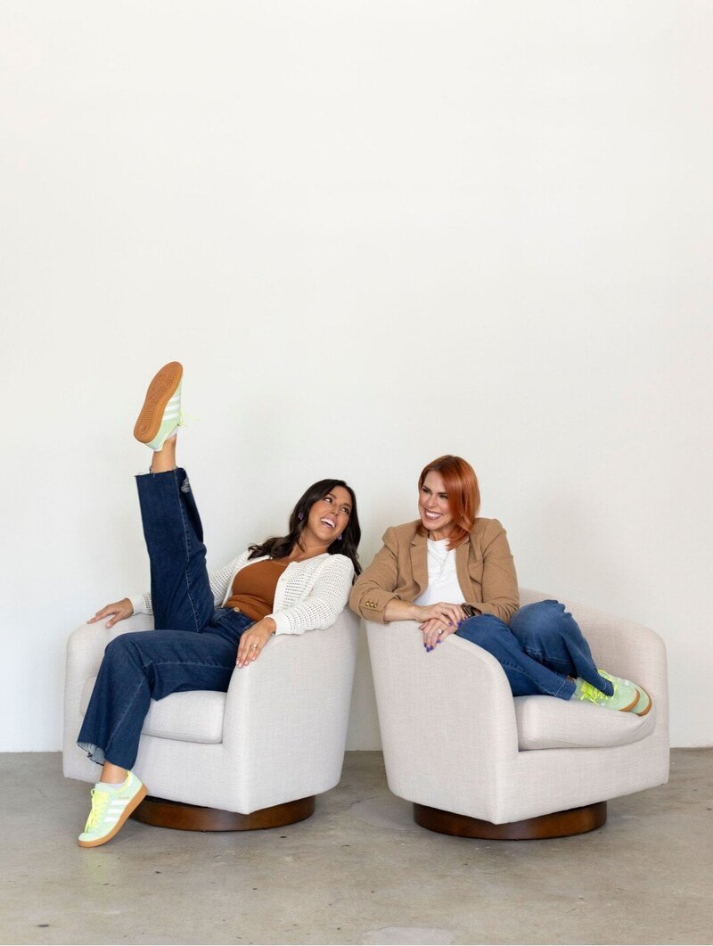 Lorna and Victoria - fun in chairs