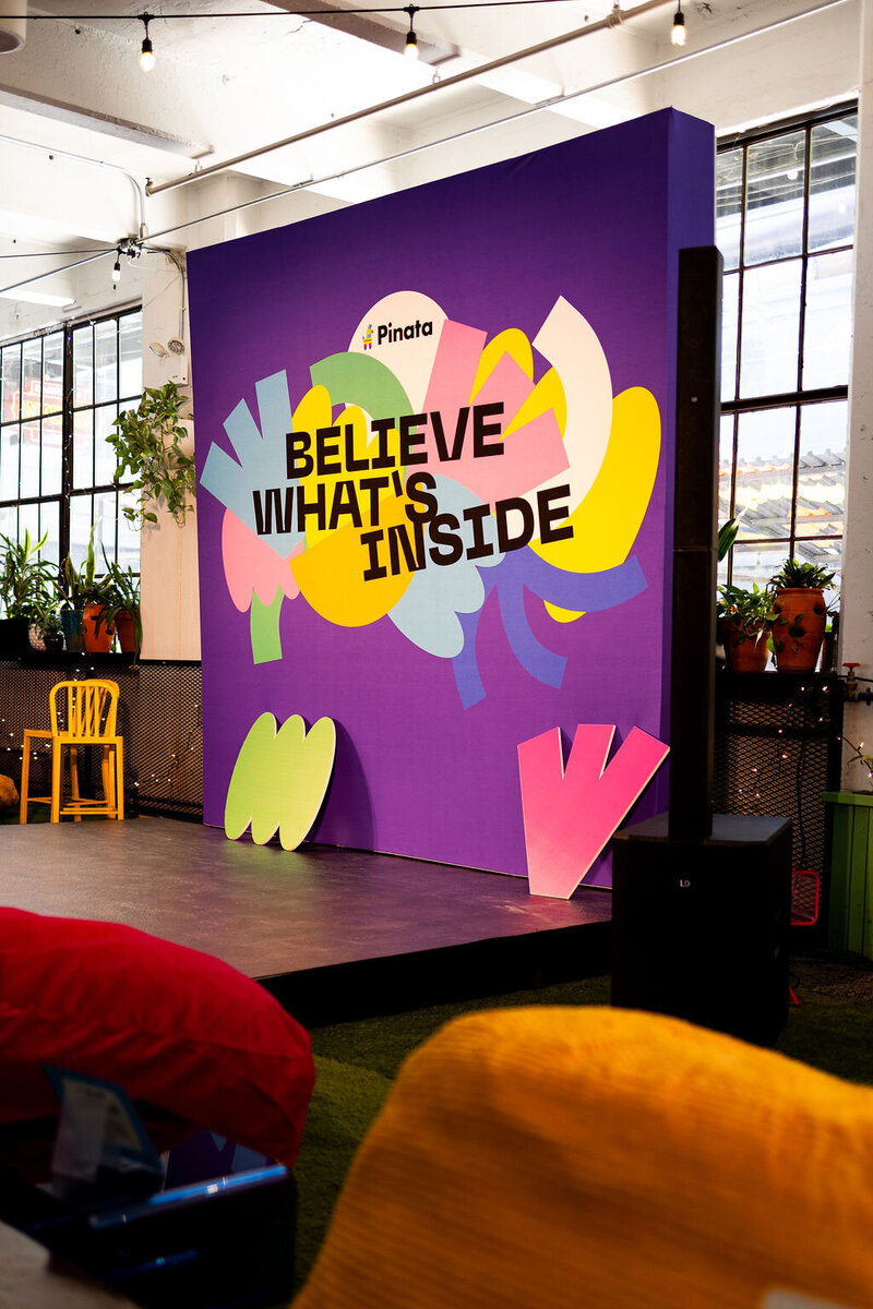 Immersive event set design by Chem Creative for Piñata at Permissionless at Carreau Club in New York City, featuring bold colors and branded installations
