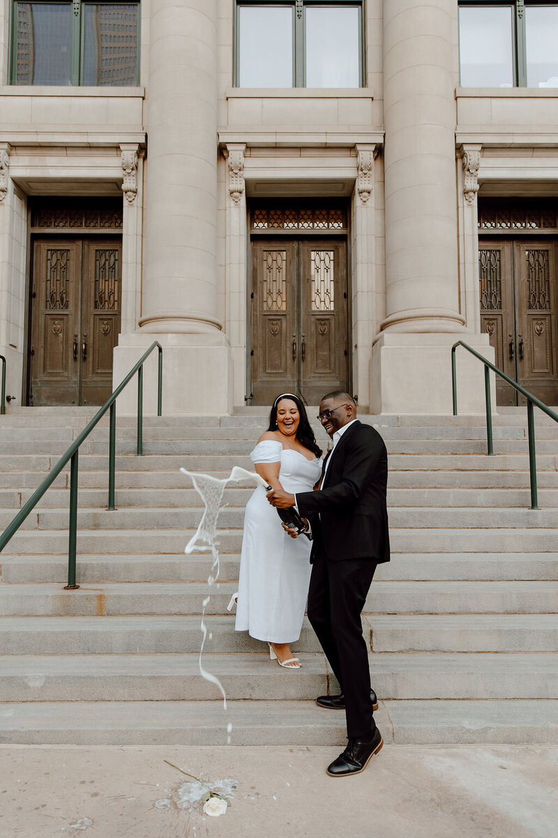 texas elopement bride and groom