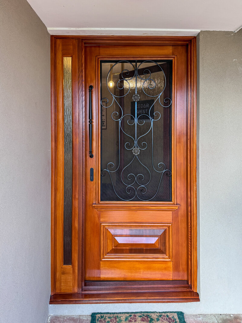 New wooden door