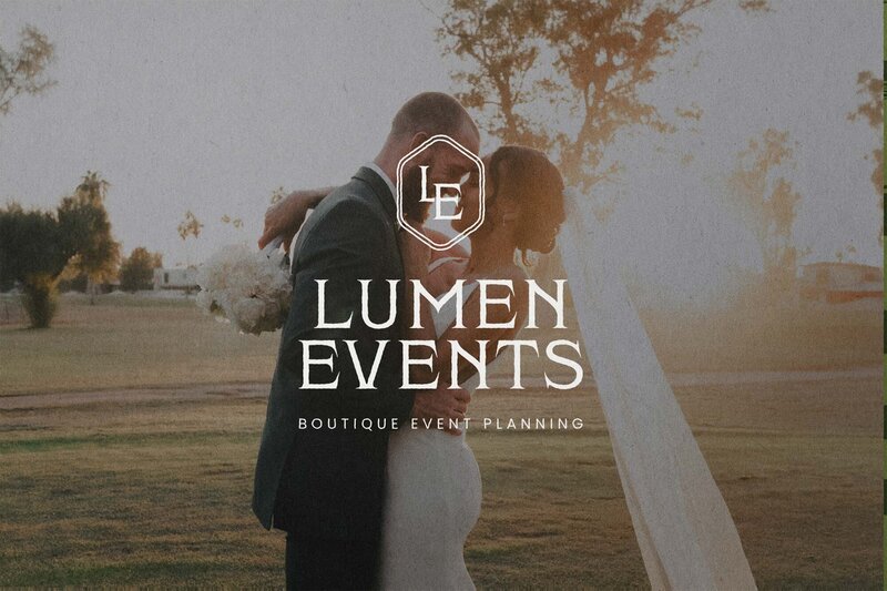 Screenshot of Lumen Events branding and custom Showit website by Soltide
