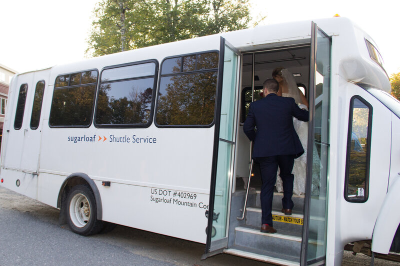 Wedding Bus to other Venue | Sugarloaf Maine Wedding Photography