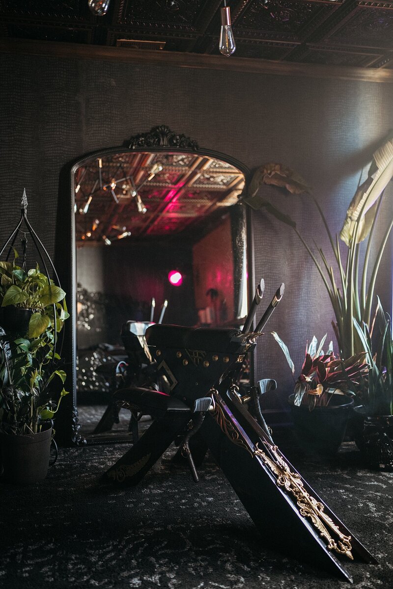 Edgy boudoir set in a Norfolk Boudoir studio