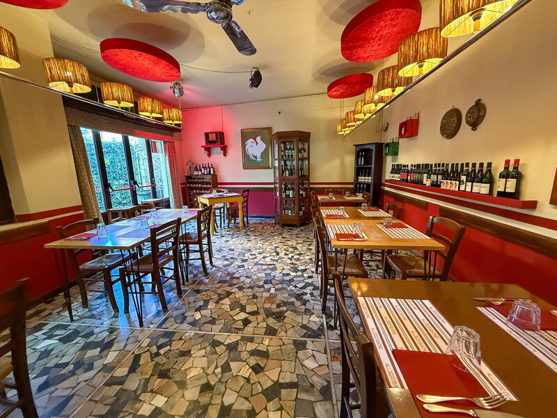 Dining room at Locando Buatino in Lucca, Italy