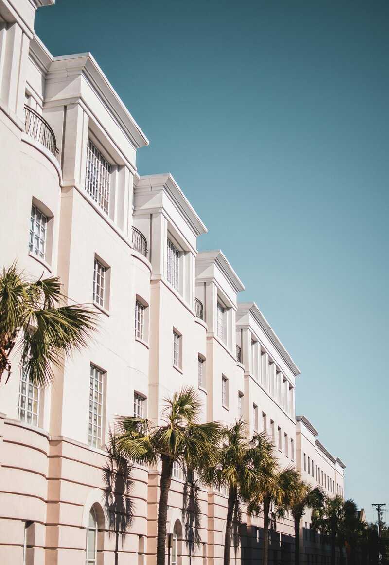 Hotel with Palm Trees