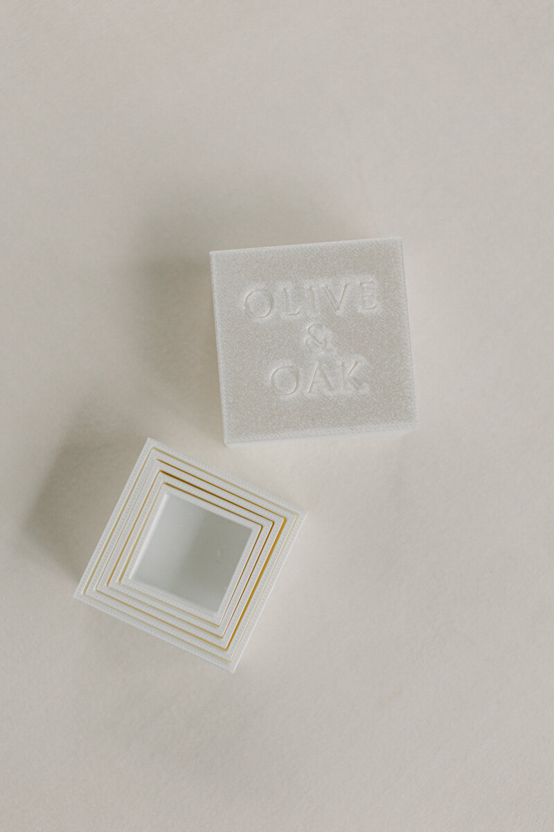 Square blocks used to add height and interest to flat lay designs