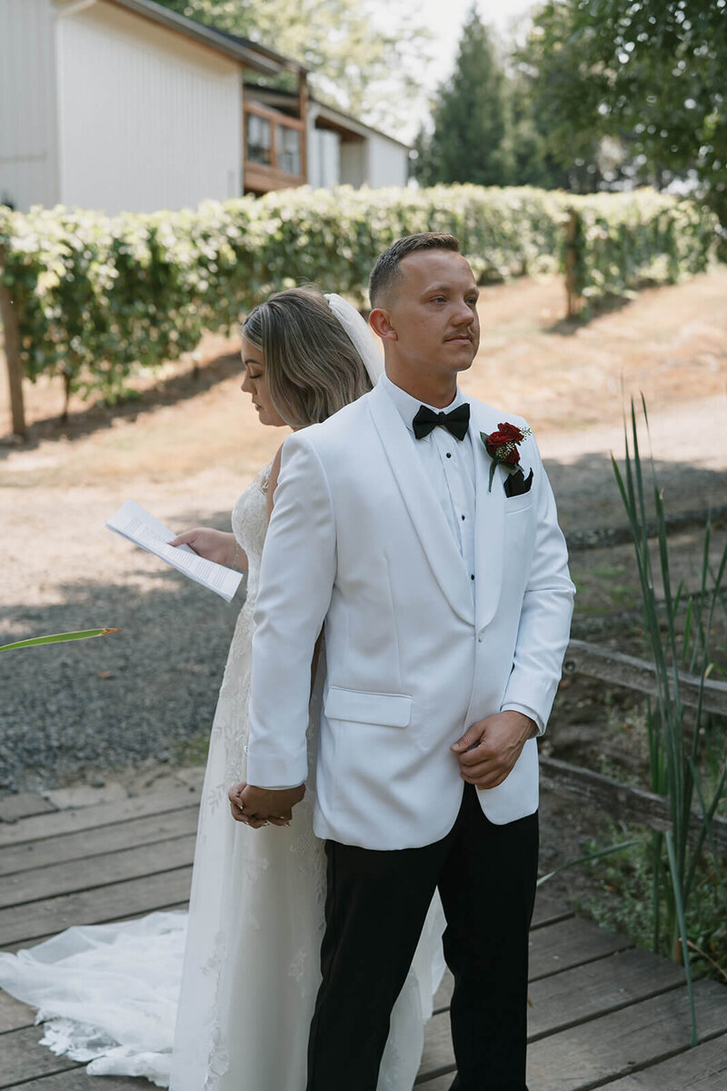 Claudia & Matt doing private vows before the start of their wedding day