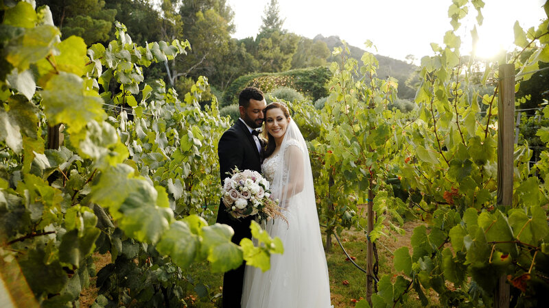 A vineyard couple session at Malibu wedding.