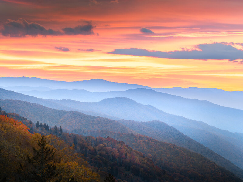 Gorgeous sunset when visiting Asheville