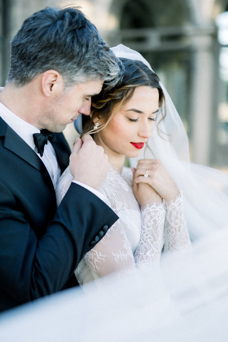 editorial wedding couple portrait