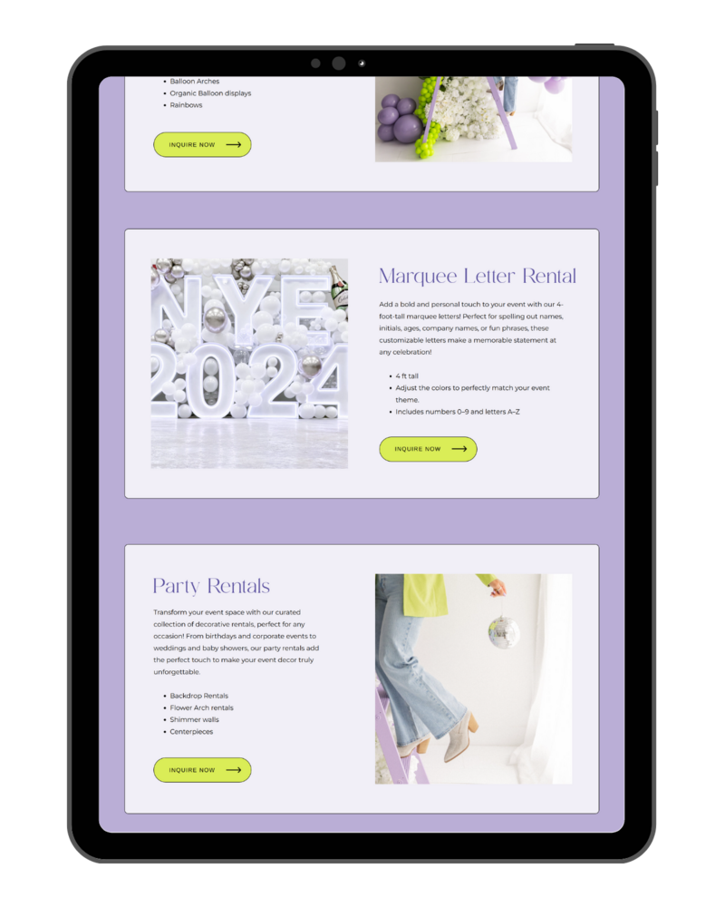 Bold, colorful balloon artist website