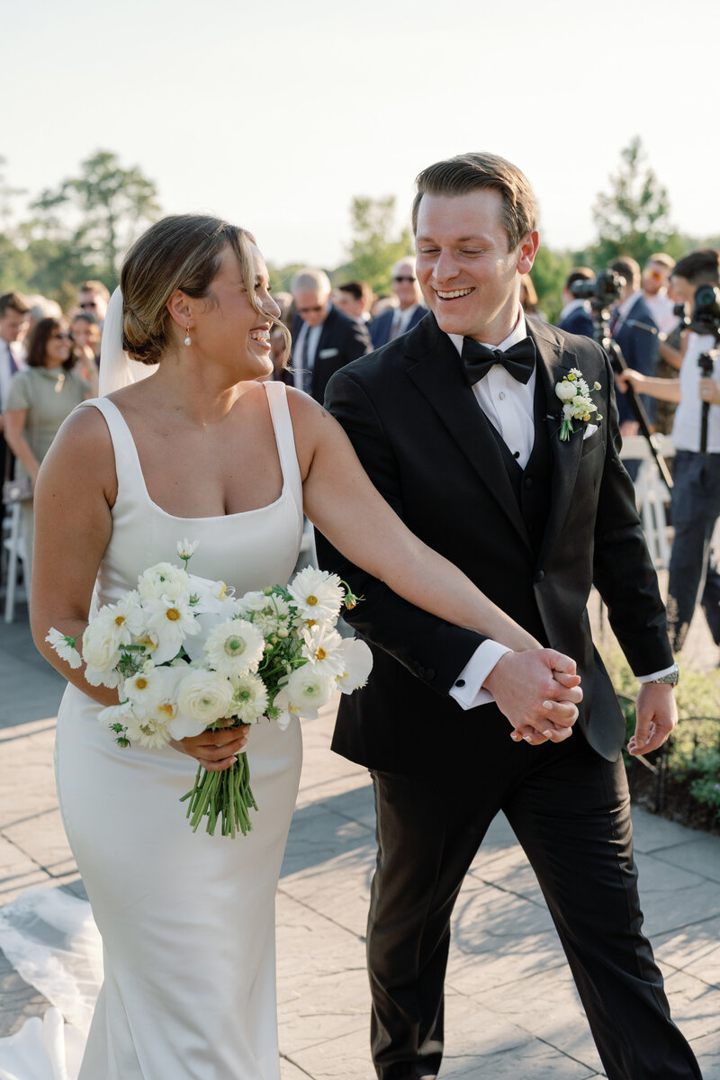 Middleburg Barn Wedding in VA | bride and groom recess after their Virginia wedding ceremony