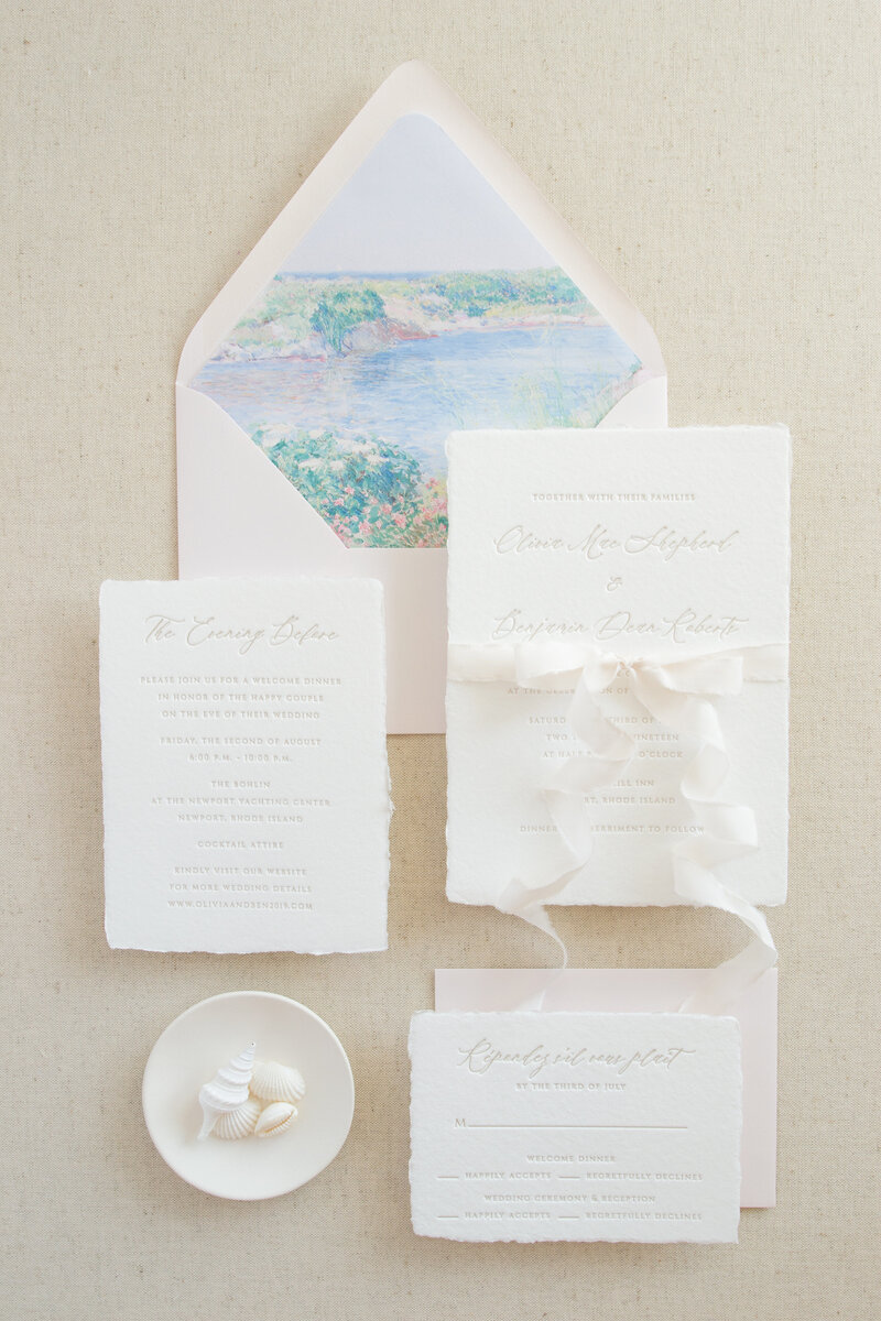 Kelly McDevitt Design Romantic Letterpress Wedding Invite