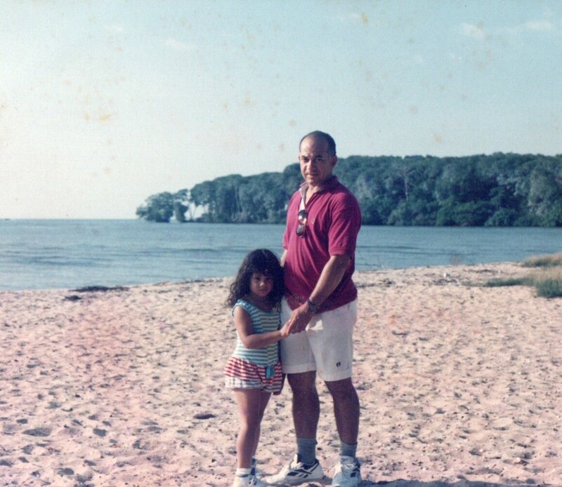 Marien J Malloy with Father at the beach