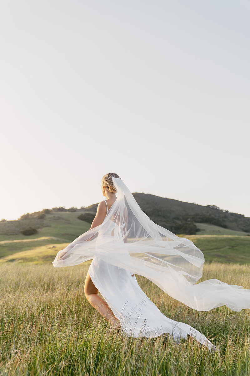 Bride and groom walk up memorial steps at their DC wedding