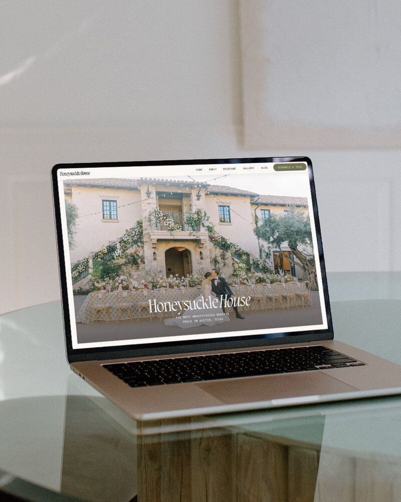 Honeysuckle House Showit template for wedding venues