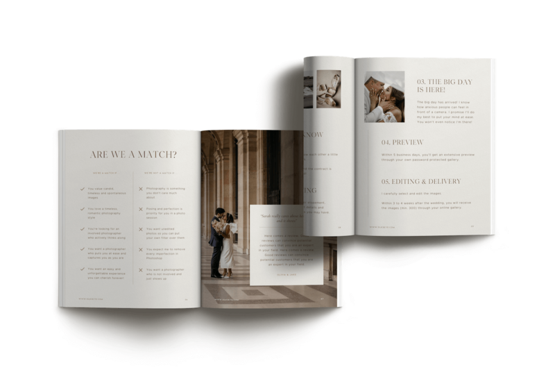 Canva pricing guide for wedding photographer