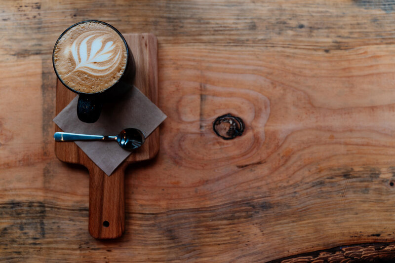 Coffee on tray wood