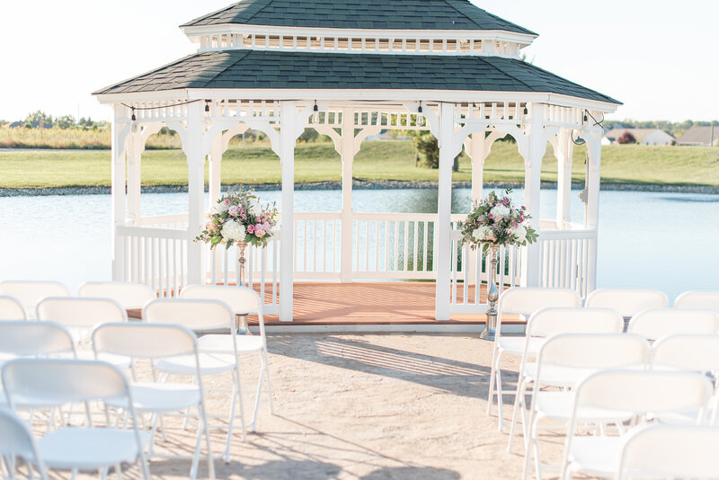 outdoor ceremony by The Charles Fort Wayne Wedding Photographer Courtney Rudicel