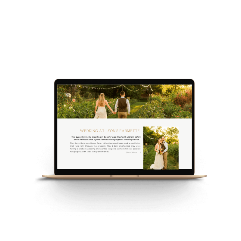 Wedding blog example for website