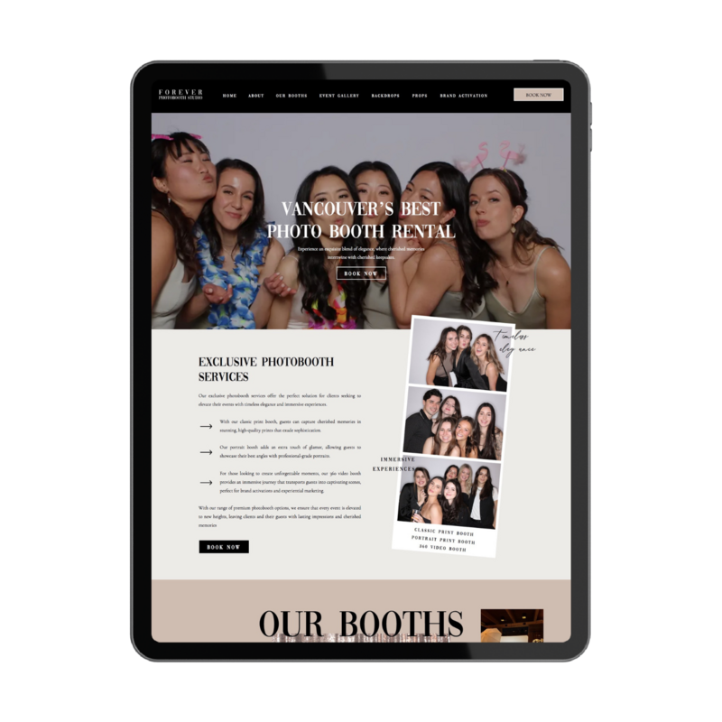 Screenshot of a small business homepage custom website design