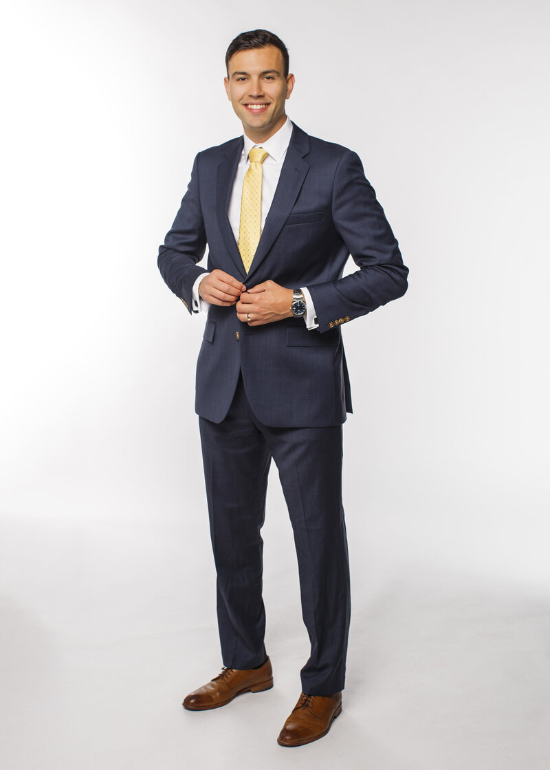 Parker Financial Group_Connor Parker_White Background_Yellow Tie