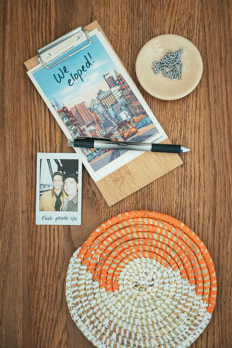 details of an elopement wedding