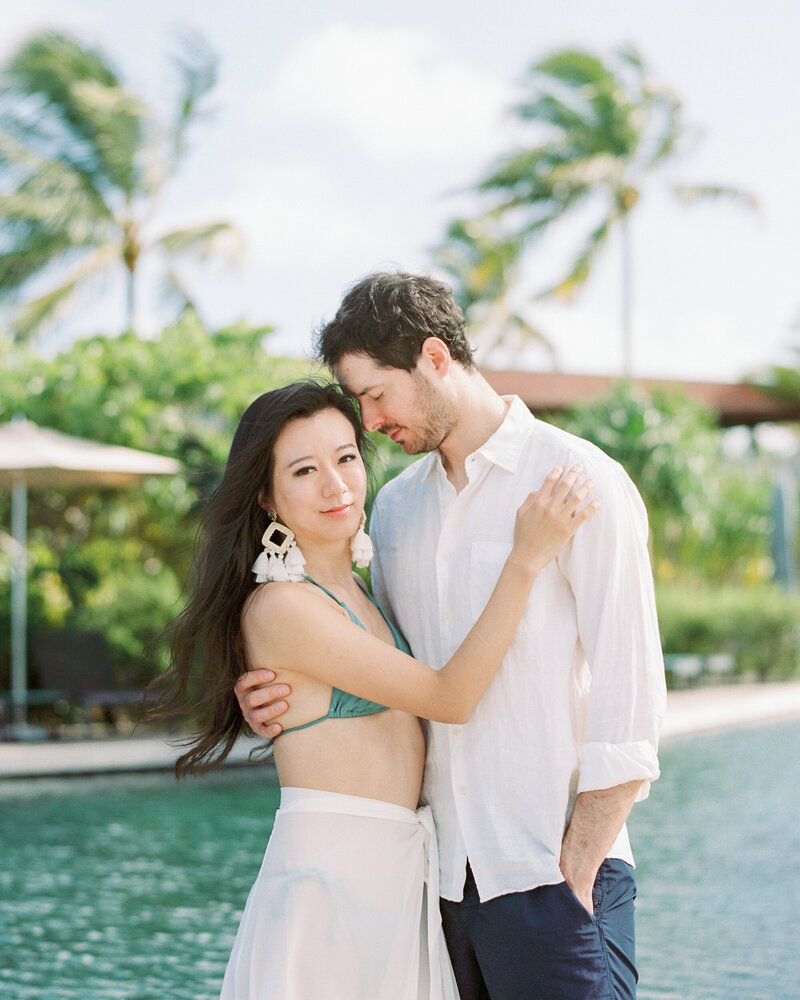 Couple Portrait of Bride and the groom at le Tahaa island resort