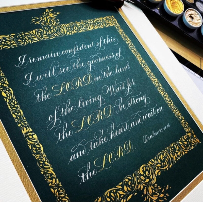 Custom commissioned calligraphy in Washington DC