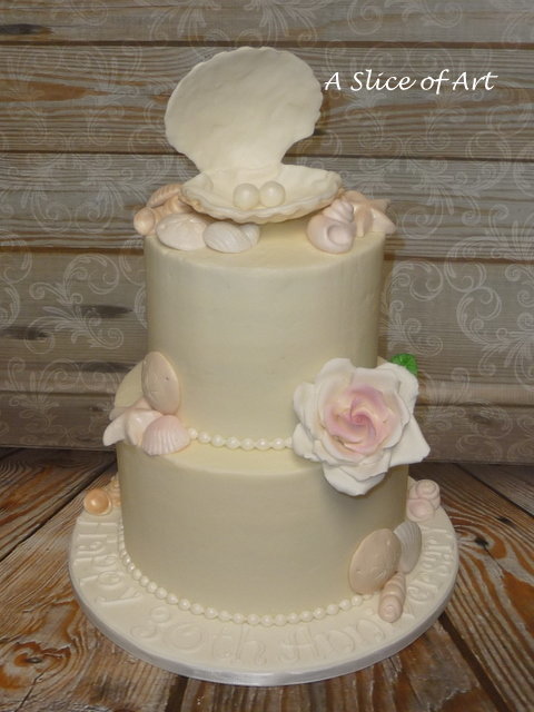seashell rose cake