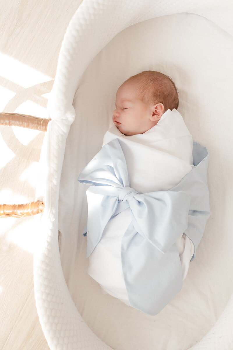 studio newborn baby in white