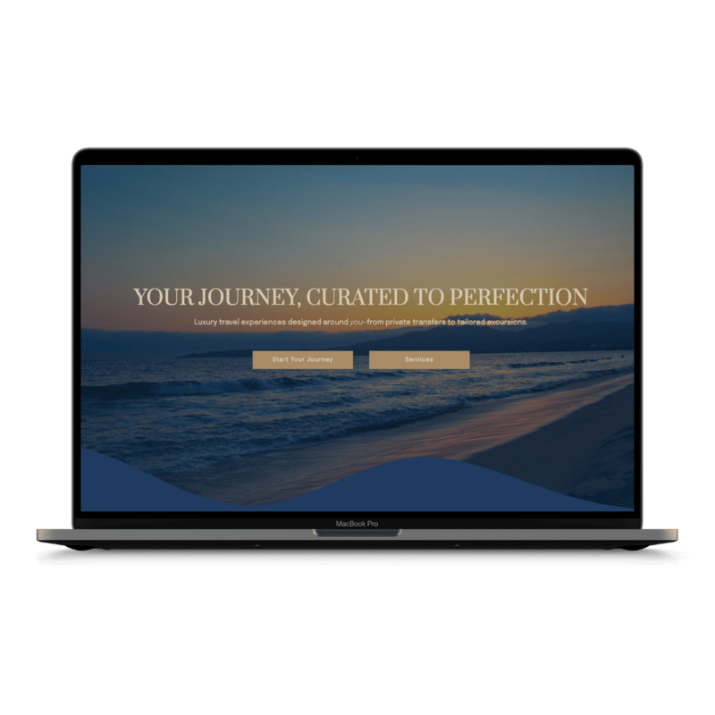 Clean and modern travel agency website design by Otterly Creatives
